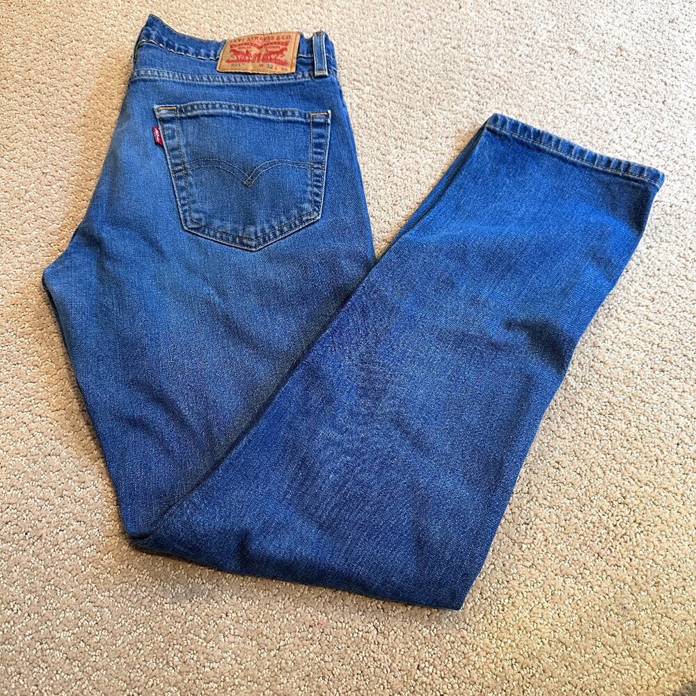 Levi's 511 Jeans Slim Fit Throttle Blue Stretch Low Rise Size 32x31 #04511-1163